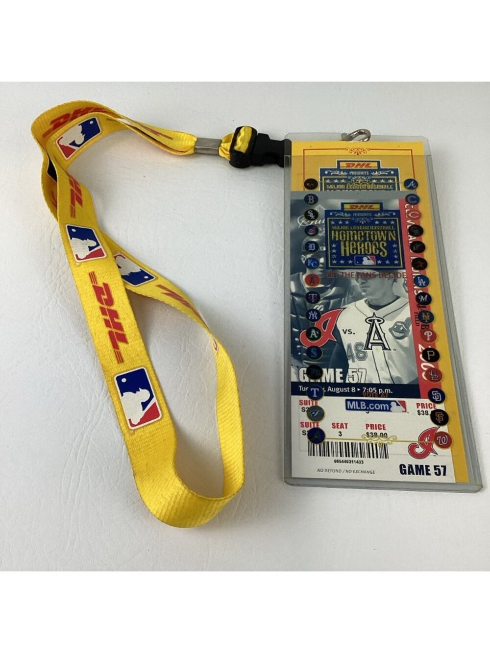 DHL x MLB Baseball Hometown Heroes Fanfest Lanyard w Ticket Game 57 Vintage 2006